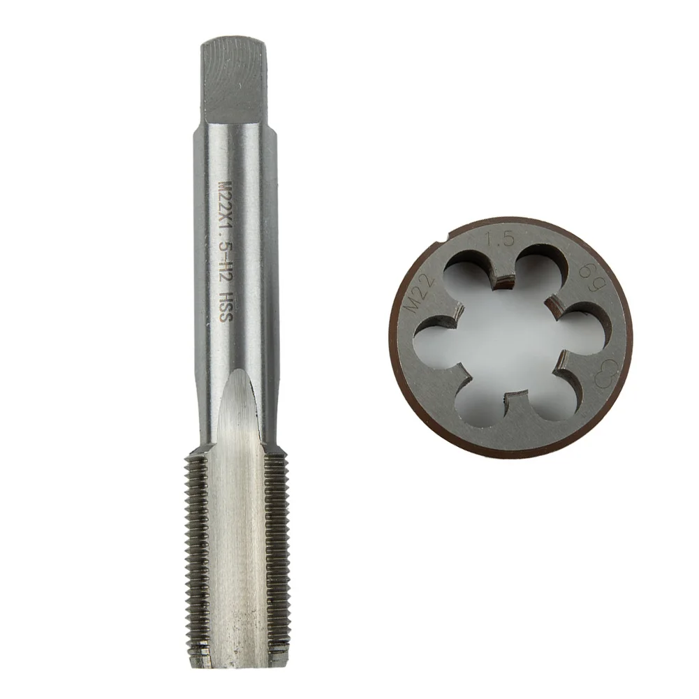 M22*1.5mm Tap & M22*1.5mm Die Metric Thread Right Hand High Speed Steel Tap And Die Set Woodworking Milling Machine Tool