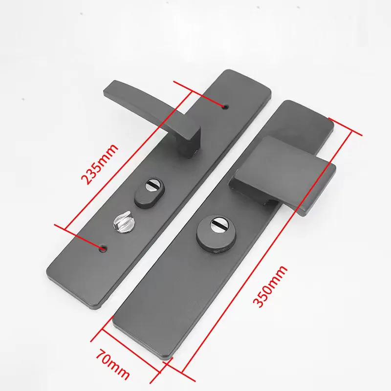 Universal Anti-theft Mortise Entrance gate handle  Anti-explosion Grey Security Door lock Handle Fix Distance 235mm