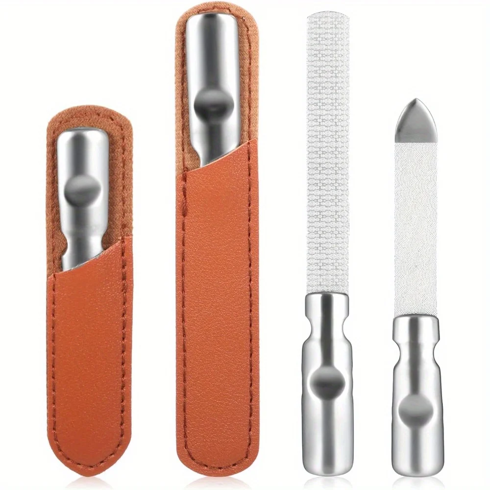 Professionelle Edelstahl-Nagelfeile Doppelseitig Maniküre-Werkzeug Geeignet für Naturnägel Robust und Wiederverwendbar Nagelpflege