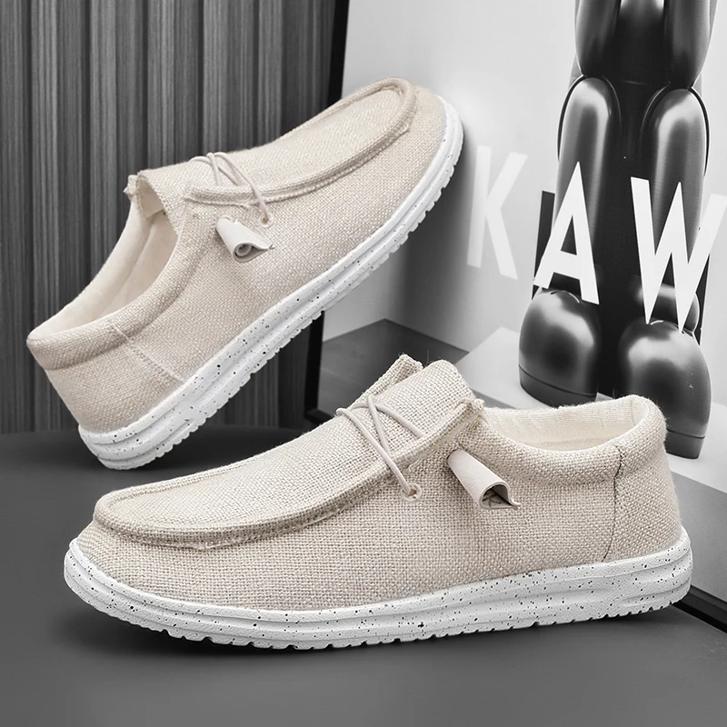 Men Casual Shoes Breathable Lightweight Slip-On Flats Simple Comfortable Solid Color Soft Sole Shoes Men Shose For Sale Loafers