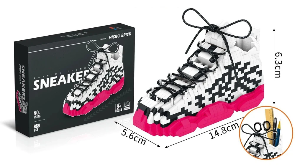 Neue DIY Sport Basketball Schuhe Bausteine Anime Turnschuhe Jungen Mädchen Spielzeug Auktion Modell Montage Block Ziegel Kinder Spielzeug Geschenke – Detail 10