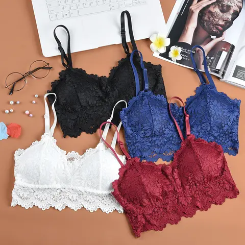 Wireless Lace Push-Up Bra for Women MIMICOO