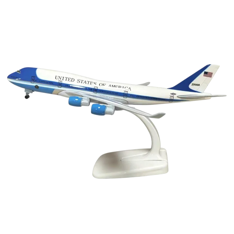 Boeing 747 Air Force One 1/400 Scale Diecast Metal 21cm, Plane Model, Gift for Kids, Collectible for Adults, Miniature Items