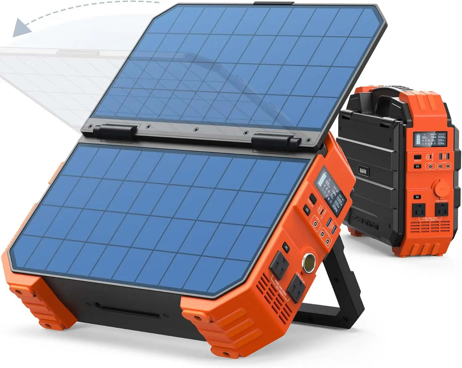 

Portable Power Station 1600W (Peak 3200W), Built-in Solar Panel, 1024Wh LiFePO4 Battery, 100W USB-C Fast Charge, Solar Generator