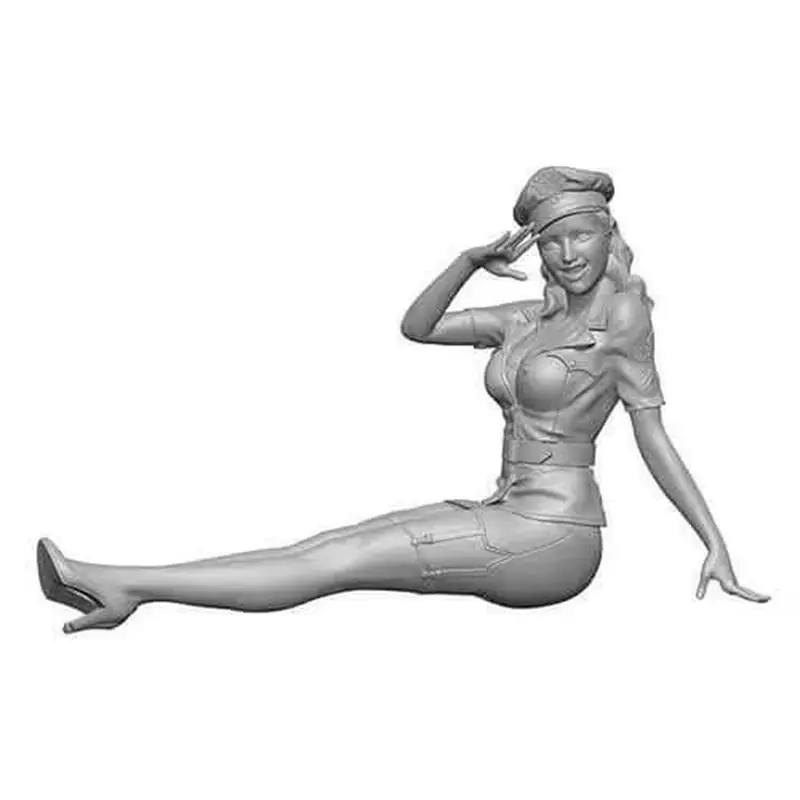 Figurine soldat féminin de la seconde guerre mondiale, modèle en résine ventuse Gk, Micro Miniature, modèle blanc imprimé en 3d, jouet, Kit non assemblé et non peint, 1/16