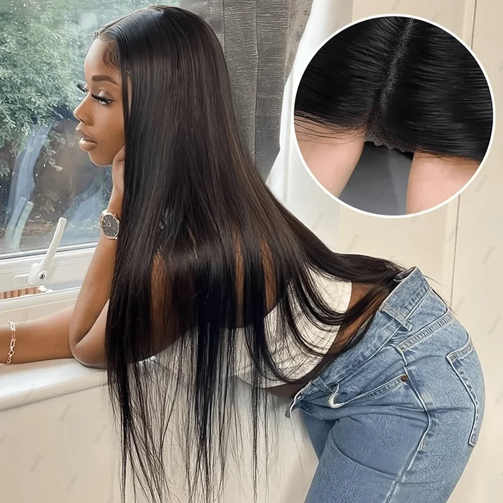 

16 42 Inch Straight Human Hair Wig 250% Density 13x4 13x6 Transparent Lace Front PrePlucked Natural Hairline
