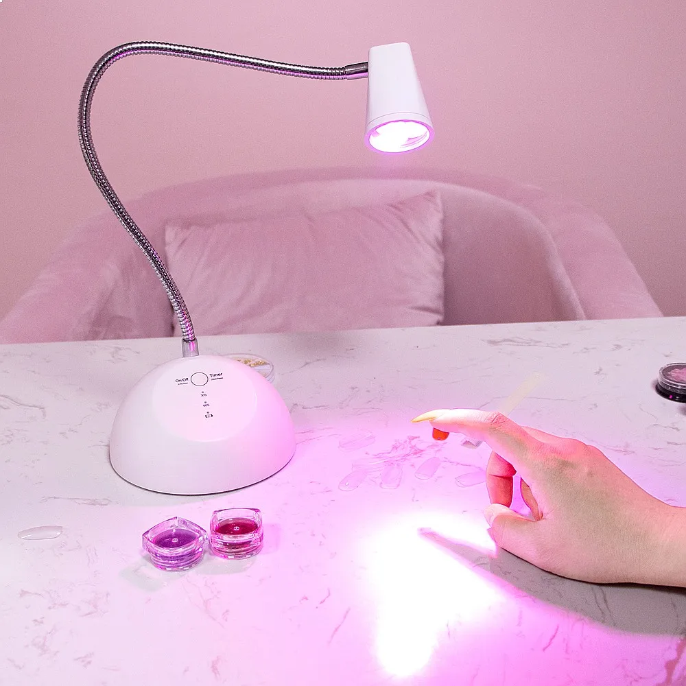 Portable Rechargeable Cordless Uv Led Soft Gel Finger Tip Flexible Desk Table Nail Lamp Flash Cure Touch Light view 5
