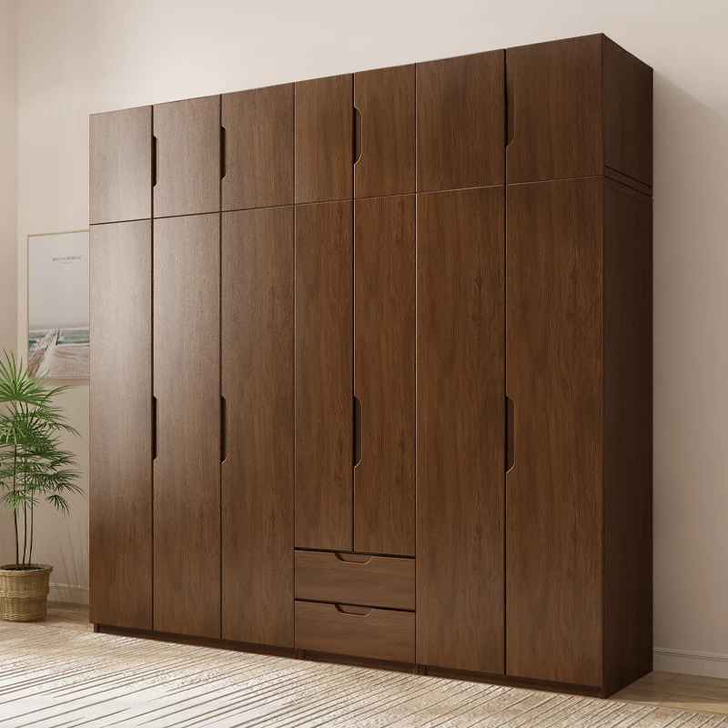 Full Size Nordic Wardrobe Multifunction Storage Wooden Bedroom Wardrobe Closet Systems Drawers Quarda Roupas Home Furniture