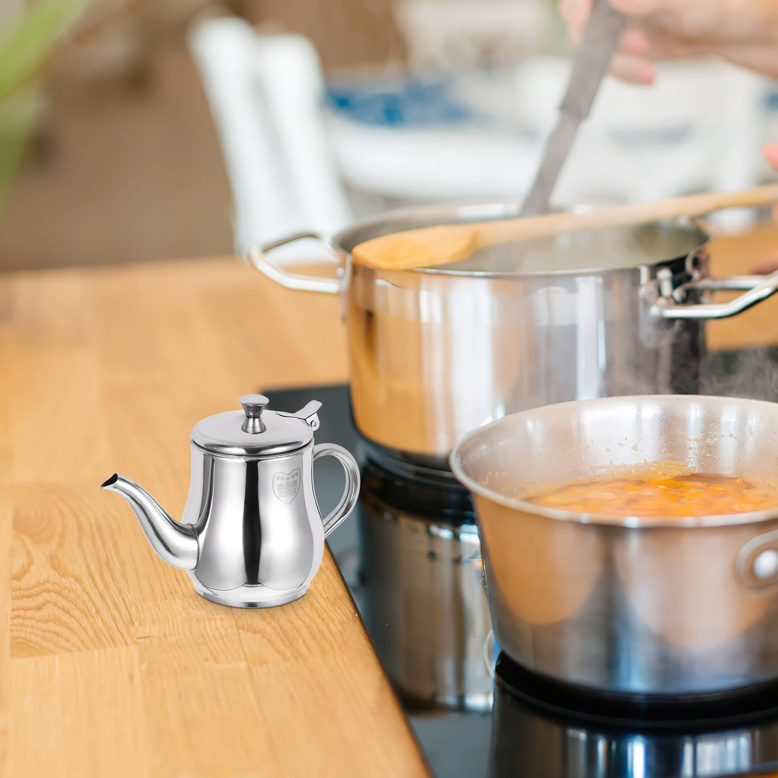 

Stainless Steel 13OZ Oil Pot Grease Strainer Container for Restaurant Home Use Multi Functional Filtering Tank Residue Separator