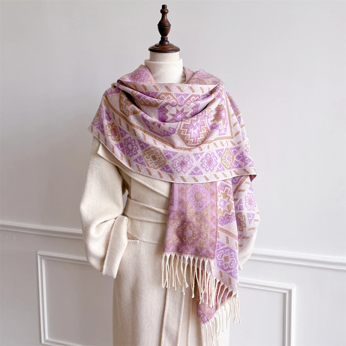 

Travel Poncho Warm Cashmere Scarf Women 2025 Luxury Thick Blanket Winter Bufanda Shawl Print New Wraps Pashmina Female Stoles