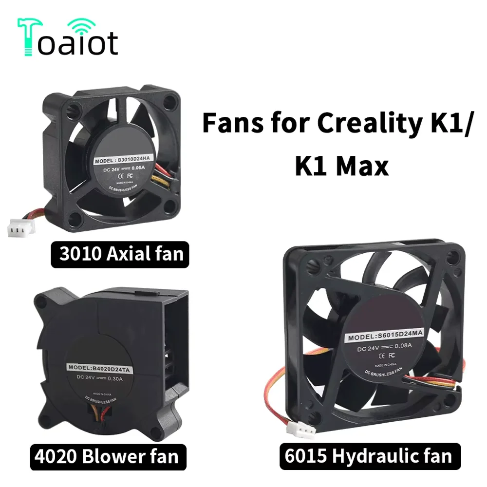 ل K1/K1 ماكس 3010/4010/6015 مروحة DC24V منفاخ/محوري/مروحة هيدروليكية مروحة تبريد Hotend لأجزاء الطابعة ثلاثية الأبعاد كرياليتي K1_K1 ماكس