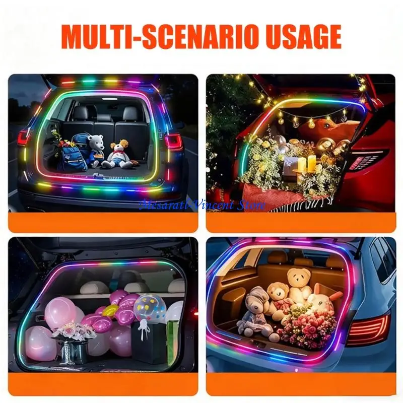 

A70F Auto On Light LED Light for Car Trunk Bluetooth-compatible APP Control Dynamic Color and Effect Easy Install
