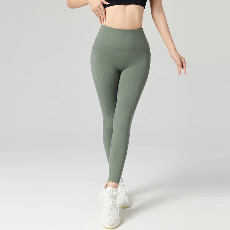 Bestseller High Waist Women Yoga Leggings with Pockets Soft Quick Dry Gym Workout Sports Pants image 5