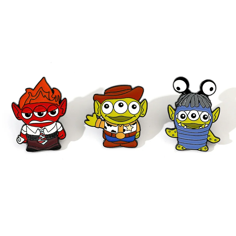 

1 Set Disney Toy Story Aliens Enamel Pins Alien Bag Brooch Cartoon Animal Badges Denim Lapel Pin Jewelry Gift for Kids Friends