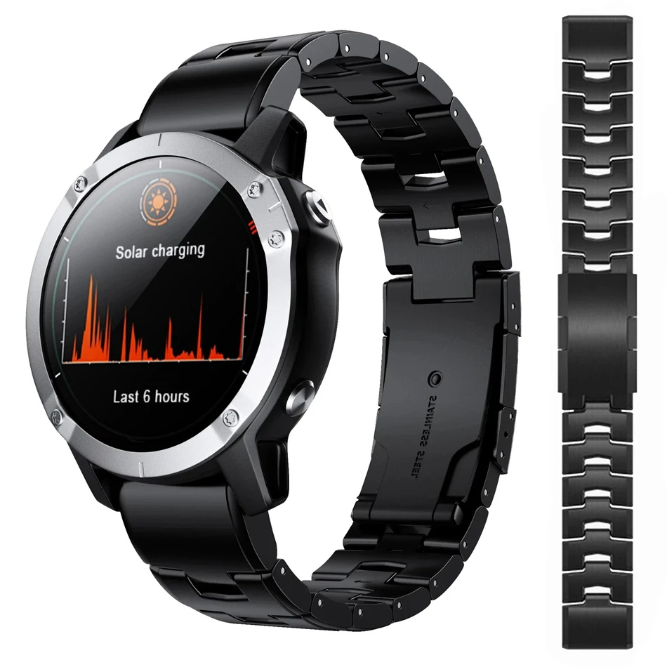 QuickFit 22/26mm Strap For Garmin Fenix 8 47/51mm 7X Pro 6X 5 Plus Titanium Metal Watch Band for Instinct Tactix 8 7 Enduro 2