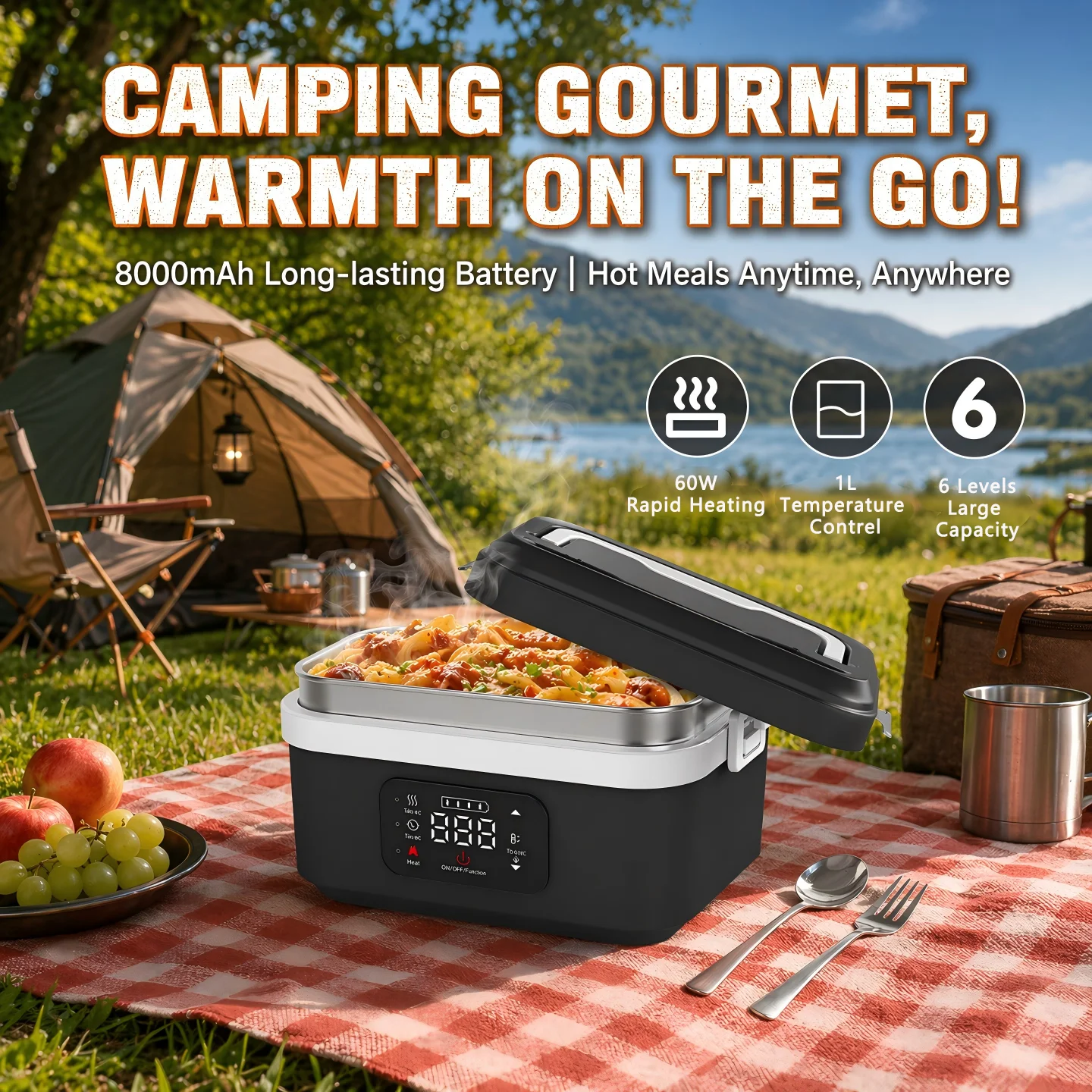 صندوق غداء كهربائي لاسلكي قابل - مراجعة Portable Food Warmer وسعره