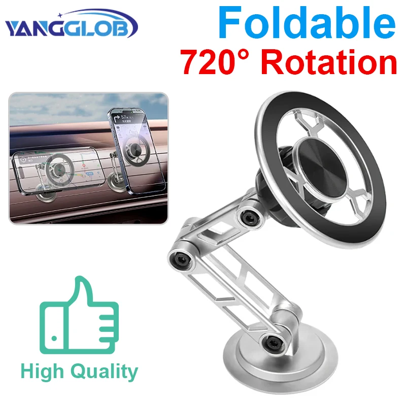 

720° Rotation Metal Magnetic Universal Car Phone Holder Foldable Phone Stand Air Vent Magnet Mount GPS Support For All phone