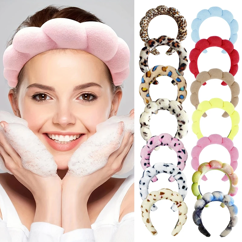 〔CC88〕1/3Pcs Twist Sponge Headband Wash Face Makeup Clouds Hairband and Wristband Set Multifunction Hair Accessories