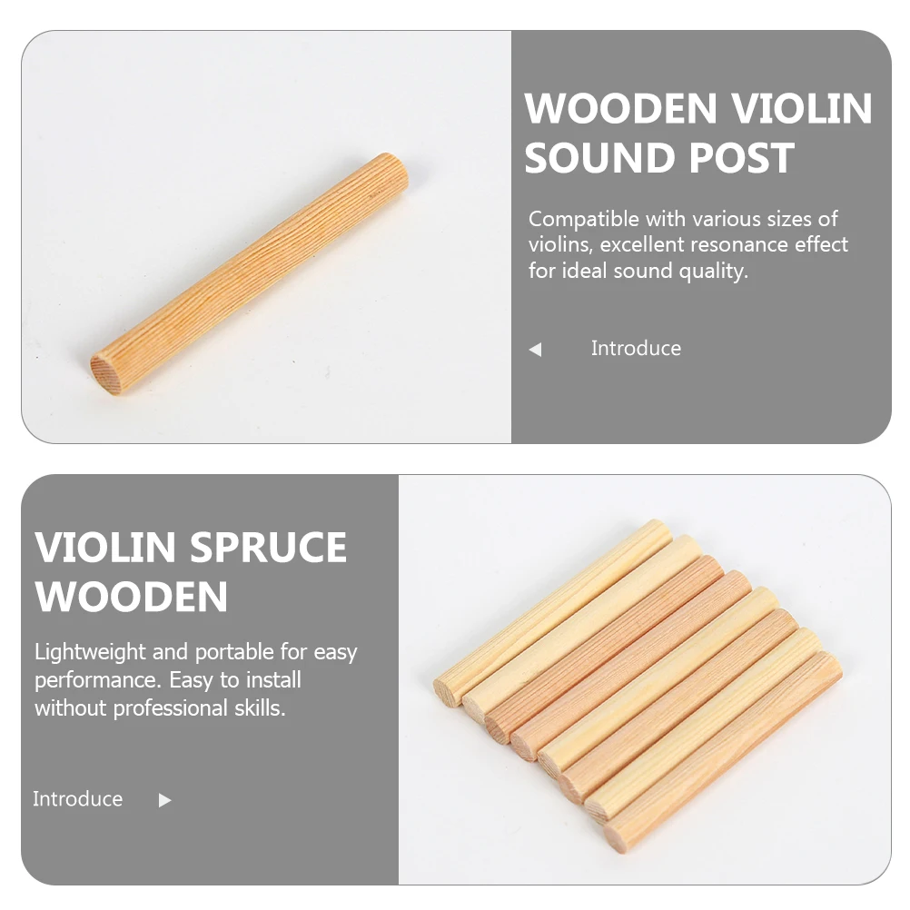 

20 Pcs Violin Instrument Supplies Sound Column Post Spruce Musical Mute Full Size Wood
