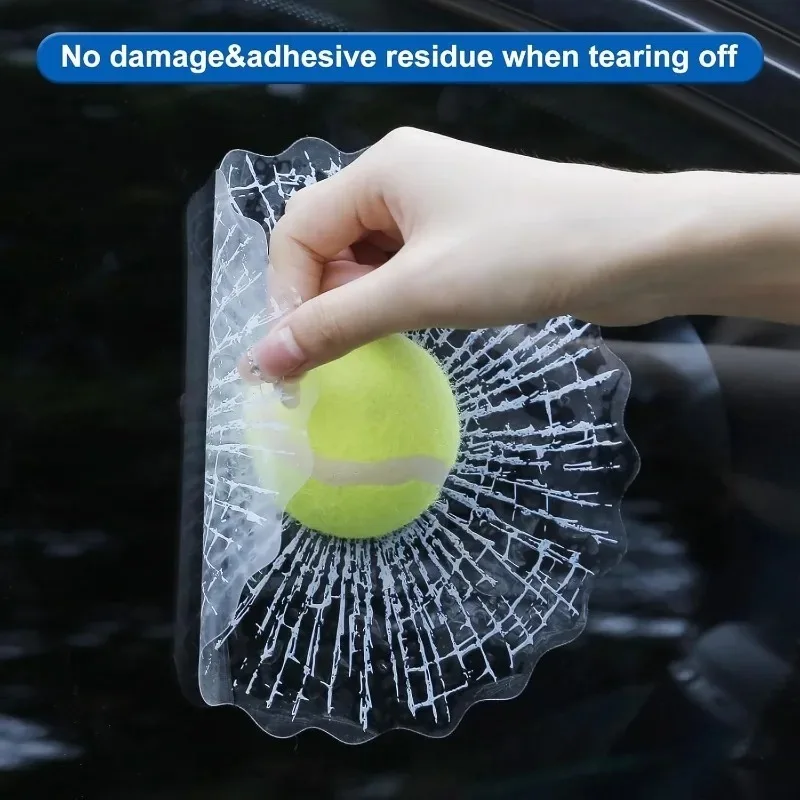 3D Optical Illusion Window Sticker Realistic Shatter Effect Decal Sport Ball Impact Design Auto Decor Funny Removable Decoration