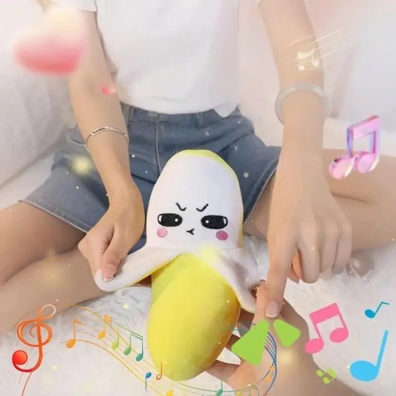 1Pc Interactive Singing Banana Plush Toy Motion Sensor Singing Banana Doll Creative Fruit Plush Toy for Childrens Playtime
