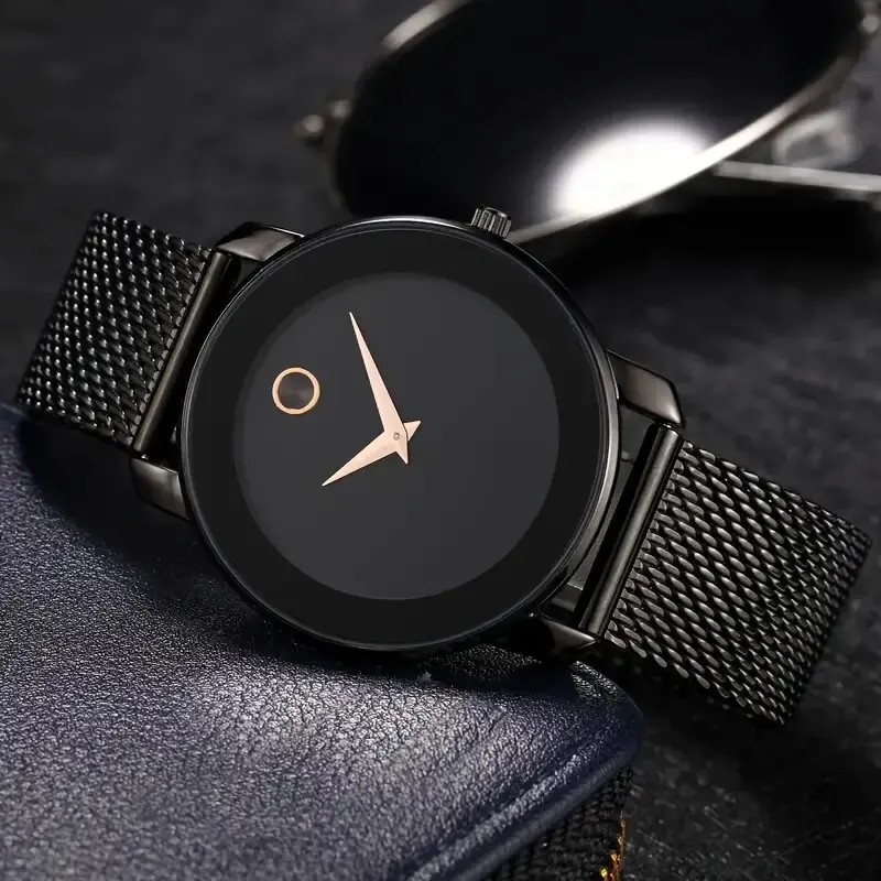 Men's Fashionable Sports Quartz Watch with Alloy Strap and Circular Dial, Suitable for Men To Wear in Various Occasions
