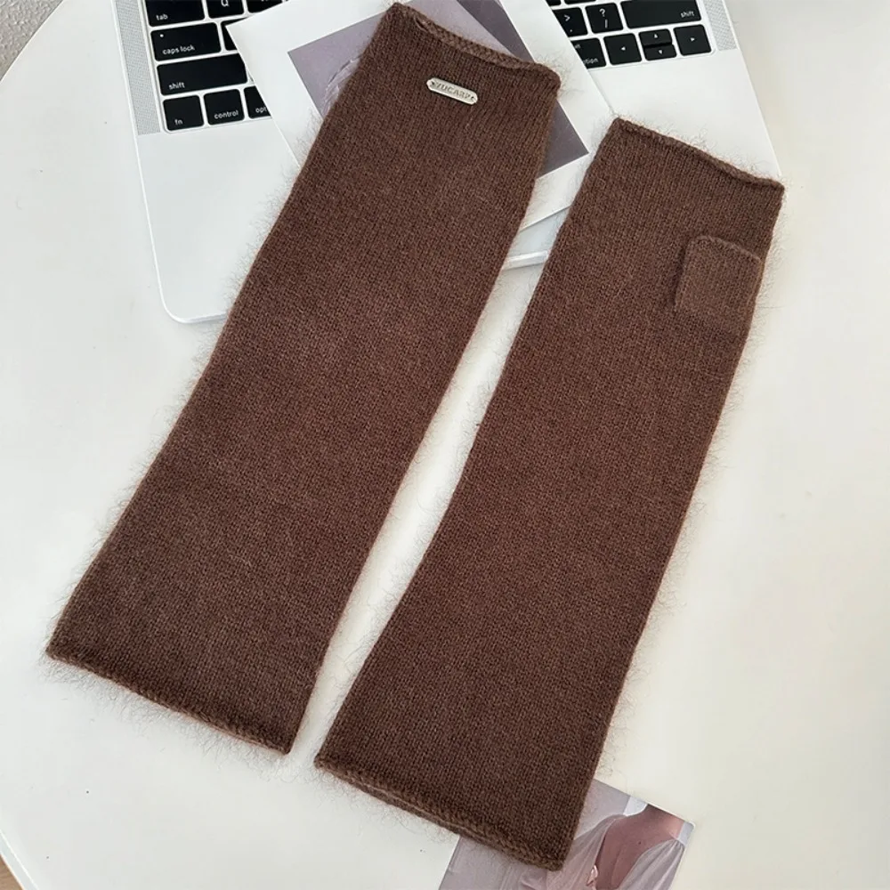 بلون محبوك أصابع قفازات تنوعا بسط القفازات الذراع أدفأ للجنسين الكروشيه نصف اصبع الصوف قفازات طويلة هدية