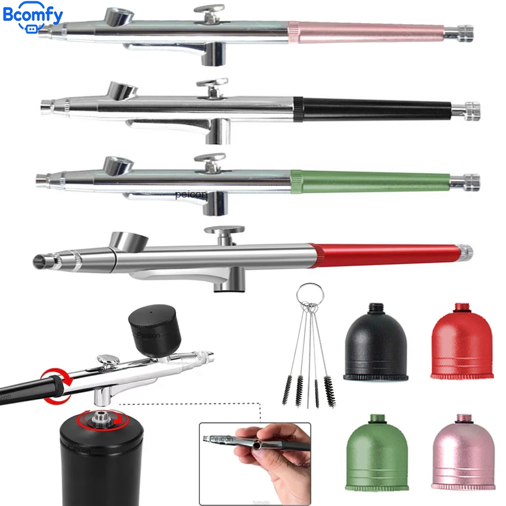 Portable Airbrush Gun 0.3mm Nozzle Air Brush Sprayer Adjustable Fluid Control for Model Painting Nail Art Makeup Model Painting