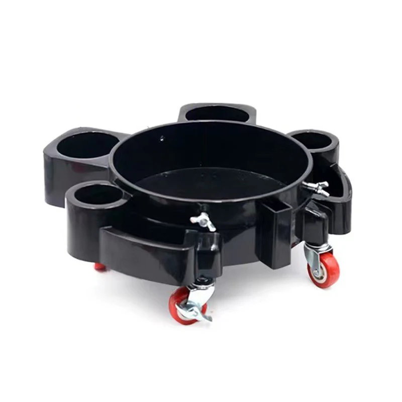 11.5 Inch Bucket Dolly Easy Push Removable Rolling Bucket Dolly 5 Roll Swivel Casters To Move 360 Degree Turning Black