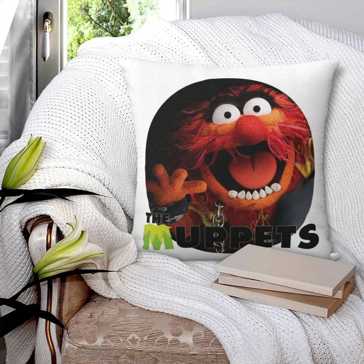 Muppets Animal Square Pillowcase Pillow Cover Polyester Cushion Zip Decorative Comfort Throw Pillow for Home Sofa