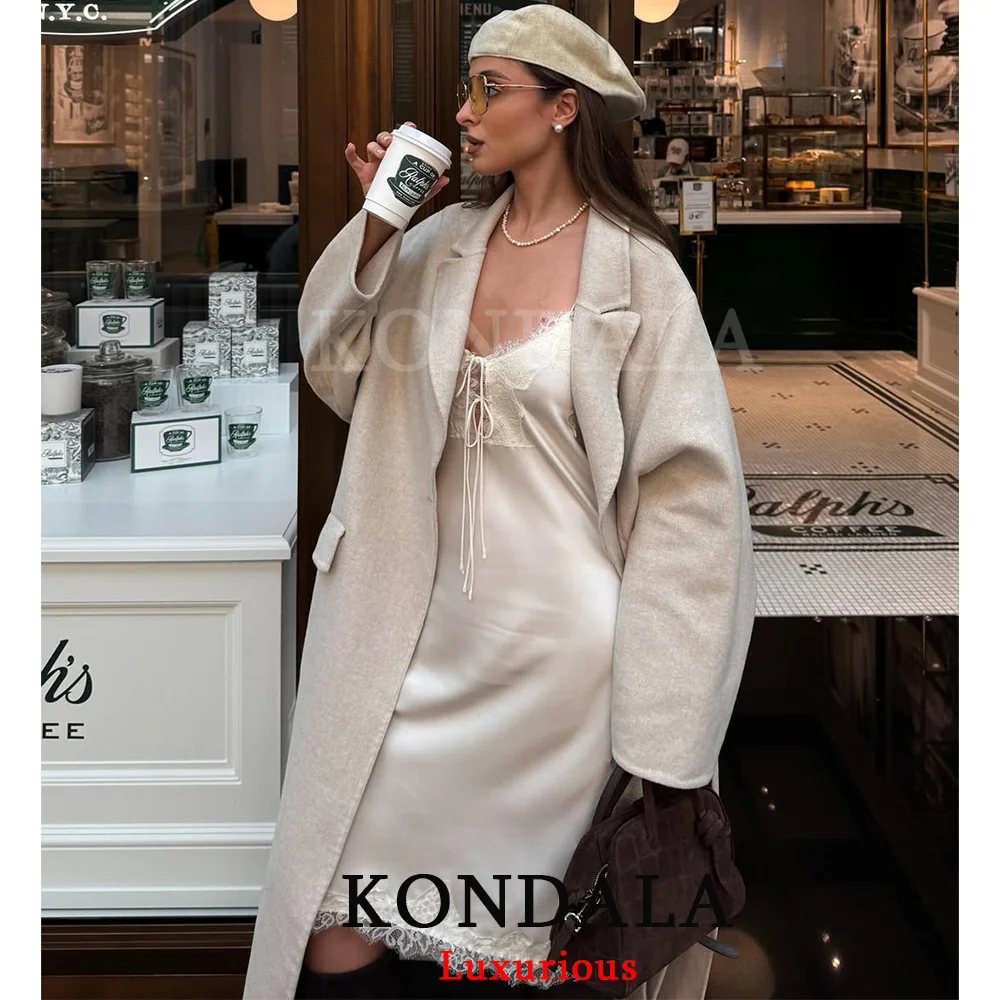 KONDALA-vestido Sexy elegante de encaje satinado blanco para mujer, vestido camisola holgado con cuello de pico y pajarita, moda 2021, ropa de calle para fiesta y Club nocturno