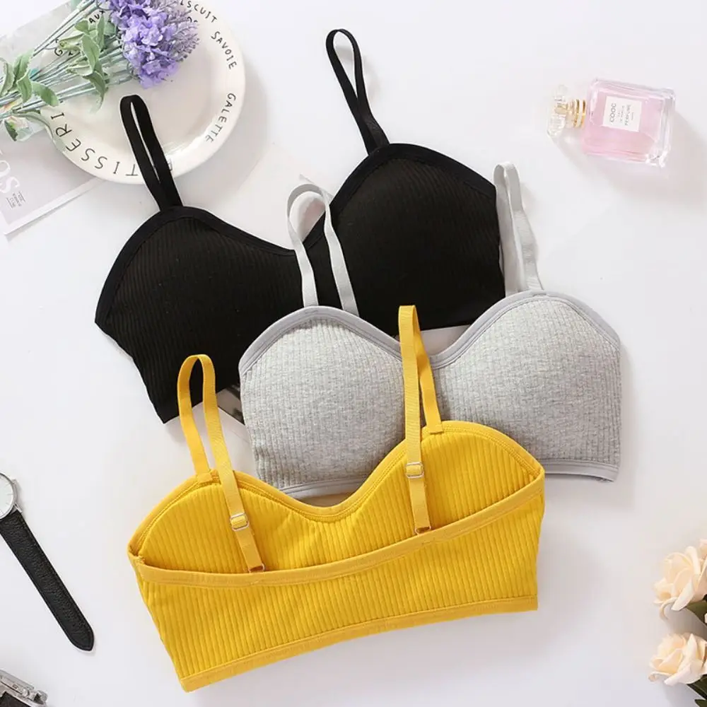 

New Polyester Cotton Women's Sports Bra No Steel Frame Breathable Seamless Bra Brassiere Girl