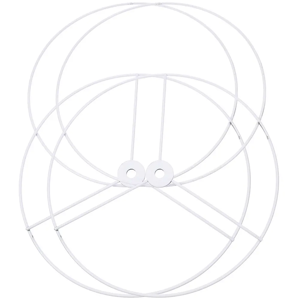 2Sets DIY Iron Lampshade Frame Rings Stable Metal Lamp Shade Holder Rings for Pendant Ceiling Lamps Lampshade Frame Ring