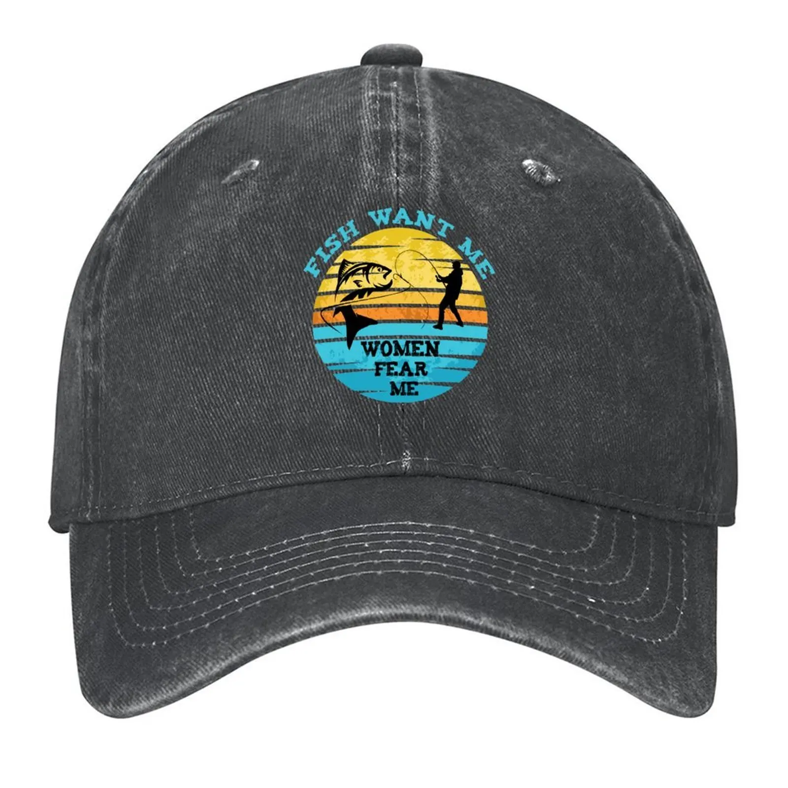 

Fish Want Me Women Fear Me Baseball Cap Beach Outing Mountaineering Hat Beach Golf Hat Women Men's