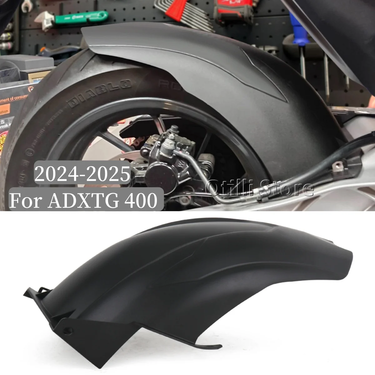 

ADXTG 400 Motorcycle Accessories Rear Fender ABS Mudguard Black Wheel Hugger Splash Guard For SYM ADXTG400 Adxtg 400 2024 2025