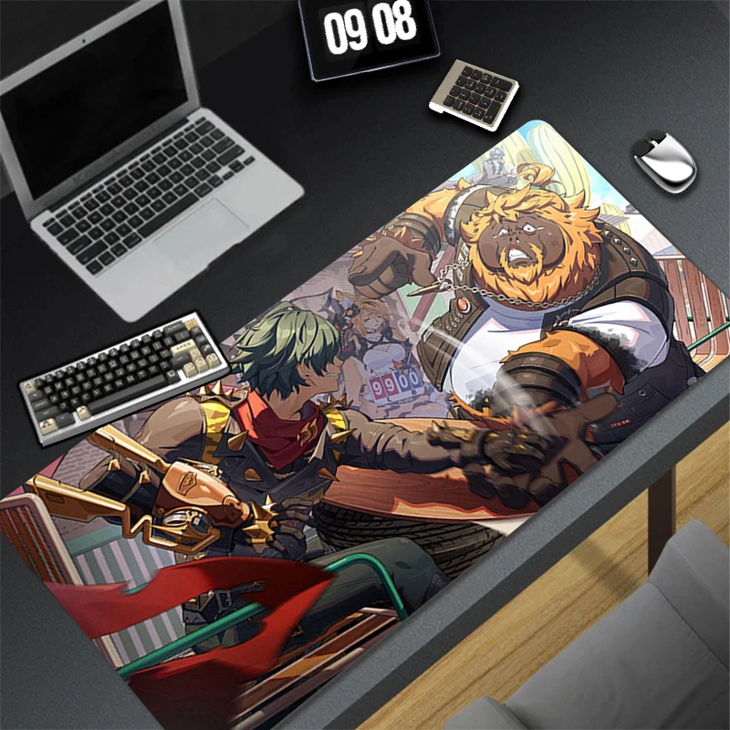 แผ่นรองเมาส์ Zenless Zone Zero Lighter Design Non-Slip Desk Mat อุปกรณ์เสริมสำหรับเล่นเกมขอบเย็บสำหรับบ้านและสำหรับแผ่นรองเมาส์สำหรับเกมเมอร์