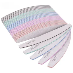5/10Pcs Professional Nail File 150/180 Sandpaper Strong Thick Nail Files Sanding Half Moon Lime nail accessories and Tools