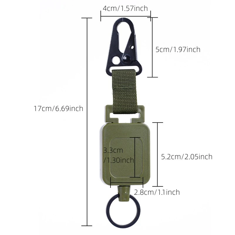 High Quality Steel Wire Keychain Holder Multi-purpose Tactical Backpack Hooks Retractable Badge Reels Outdoor Accessories