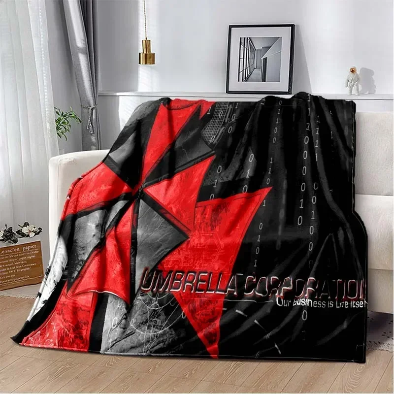 3D R-Resident Evil Gamer Area Blanket,Fashion Soft Cozy Living room Bedroom Sofa Bed Travel Blanket Child Birthday Gift