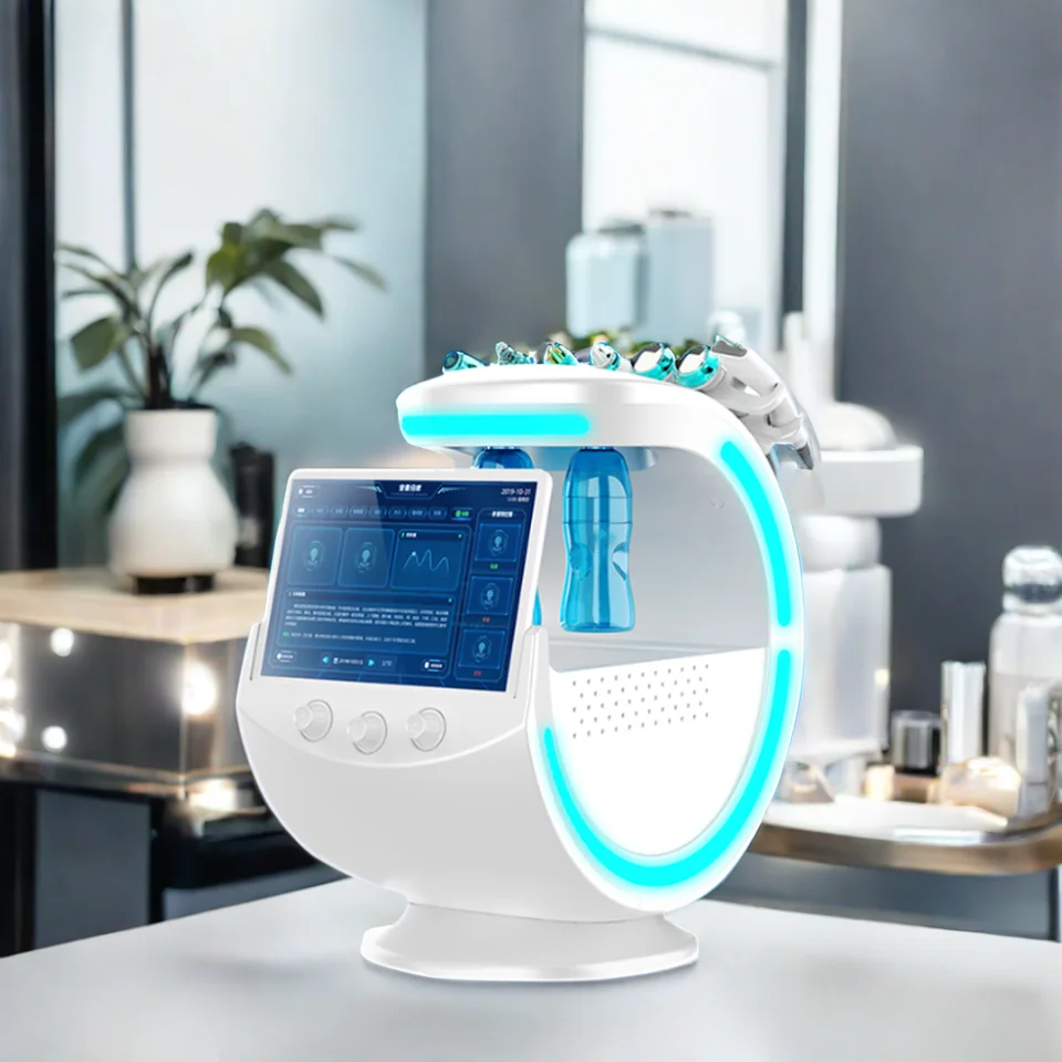 7‑in‑1 Smart Ice Blue Hydra Facial Machine AI 10MP Skin Analyzer Water Oxygen Jet Peel Deep Cleansing Salon Beauty Equipment