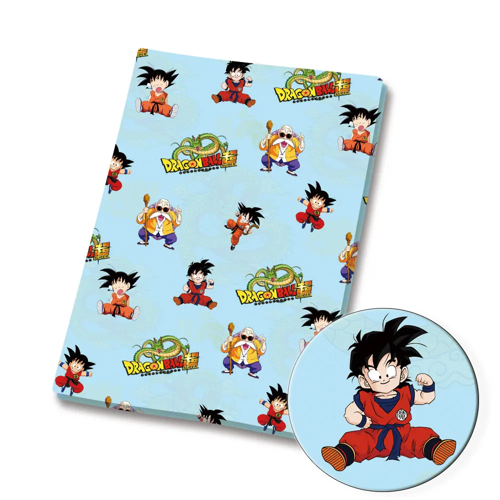 Tela 100 de algodón con estampado de dragon ball para niños, tejido de 140x50cm con estampado de Anime, retales de costura para vestido de bebé