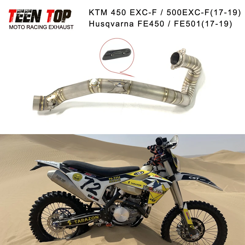 Offroad Moto Exhaust For KTM 450 250 350 500 EXC-F 17-19 Motorcycle Exhaust Pipe Titanium For Husqvarna FE501 FE405 Muffler