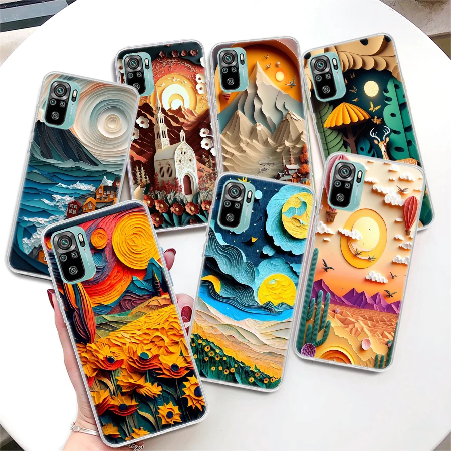 Natural Trees in Mountain Ranges Coque Phone Case For Xiaomi Redmi Note 13 12S 12 11S 11T 11E Pro Plus 11 10 10S 9 9S 8 8T 5G Co