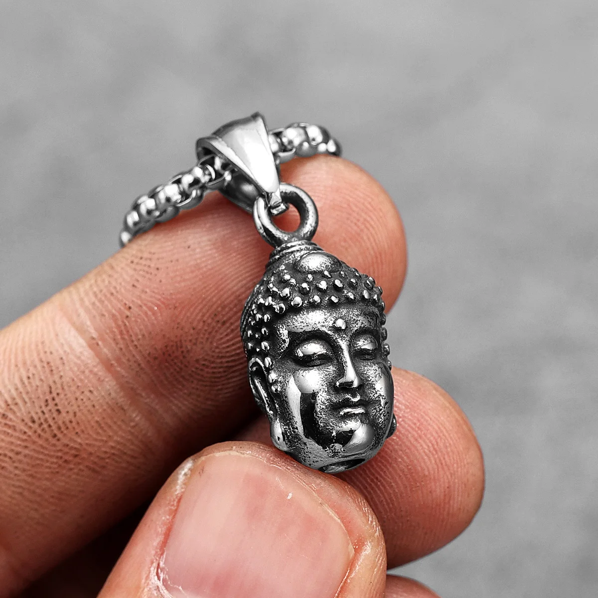 Good and Evil Buddha Demon Stainless Steel Men Women Necklaces Pendants Chain Punk Trendy Jewelry Creativity Gift Wholesale