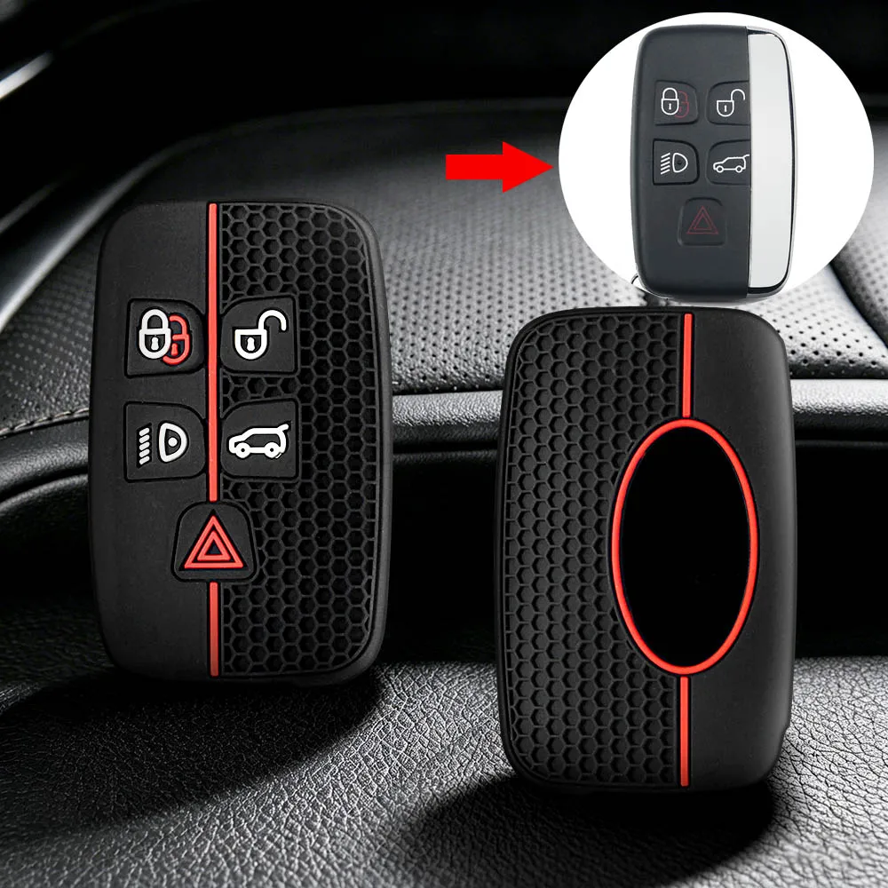 Silicone Car Key Case For Land Rover Range Sport Velar Evoque 2018 2017 2016 Freelander 2 Discovery For Jaguar XF XJ XJL XE