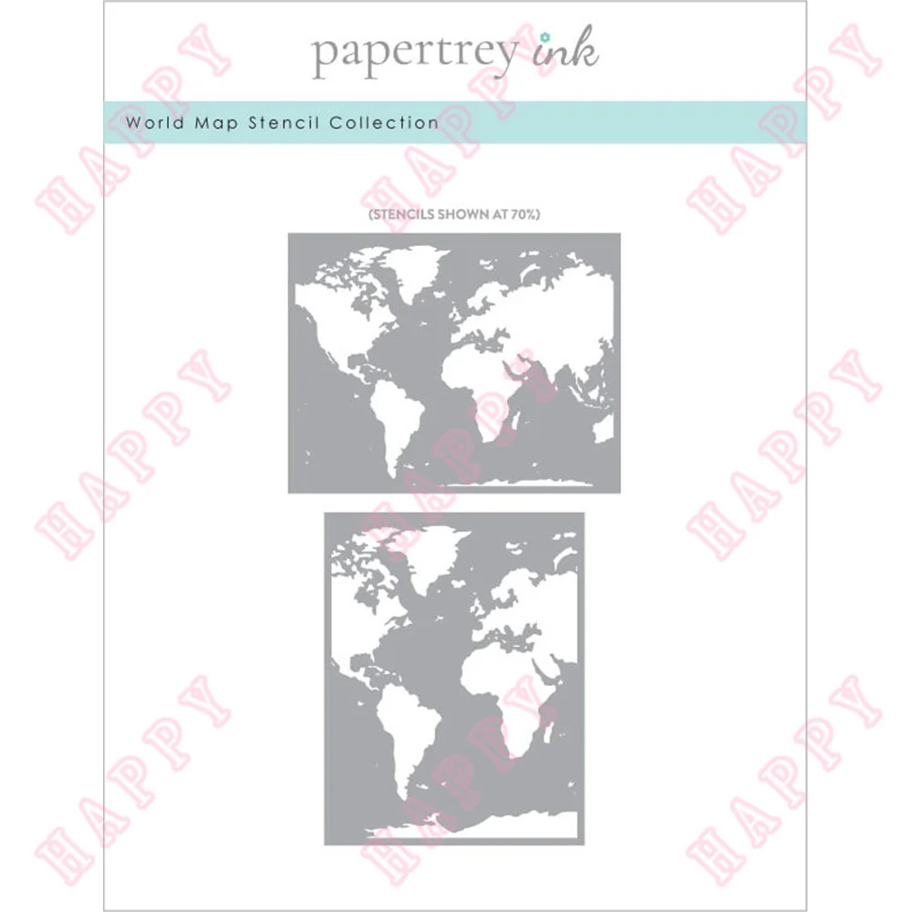 New Plastic Stencils World Map Background Scrapbooking Painting Phone Album Decoration Embossing DIY Paper Craft Fairy Layering