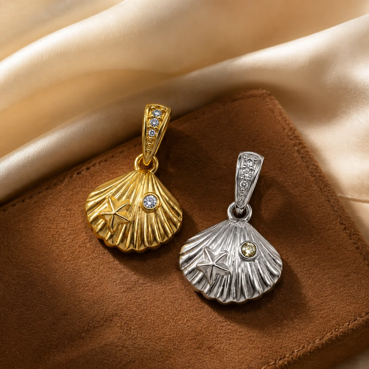 ZHENL Niedliche Y2K Ästhetik Ozean-Serie Tier-Anhänger Charms Vergoldeter Edelstahl DIY Kette Jubiläums-Geburtstags-Schmuck – Detail 19