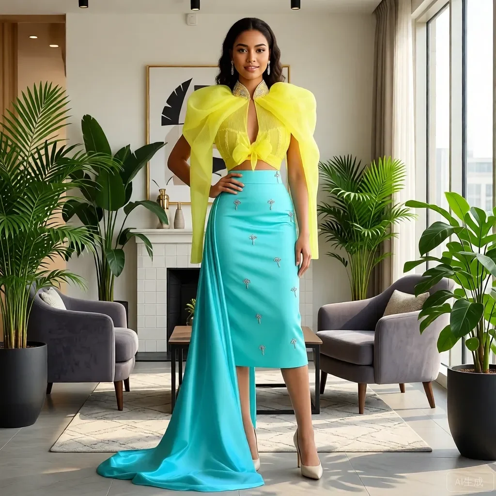 

Элегантная зеленая атласная юбка с завышенной талией и серебристыми металлическими декоративными элементами, короткая спереди, с длинным шлейфом сзади, А-силуэт, для вечеринок, летняя.