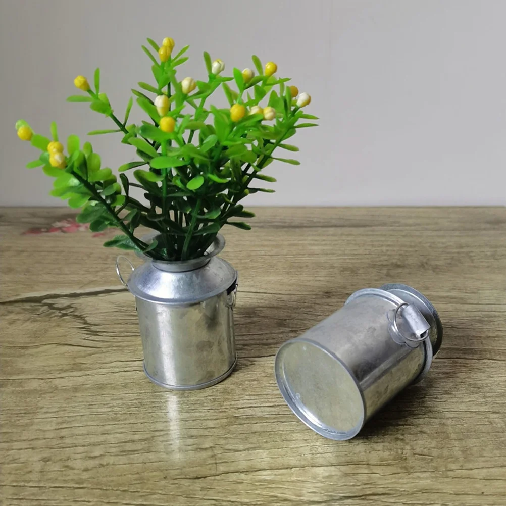 3-teiliger dekorativer Mini-Blumentopf-Dekorationseimer für Haus, Schmiedeeisen, Baby