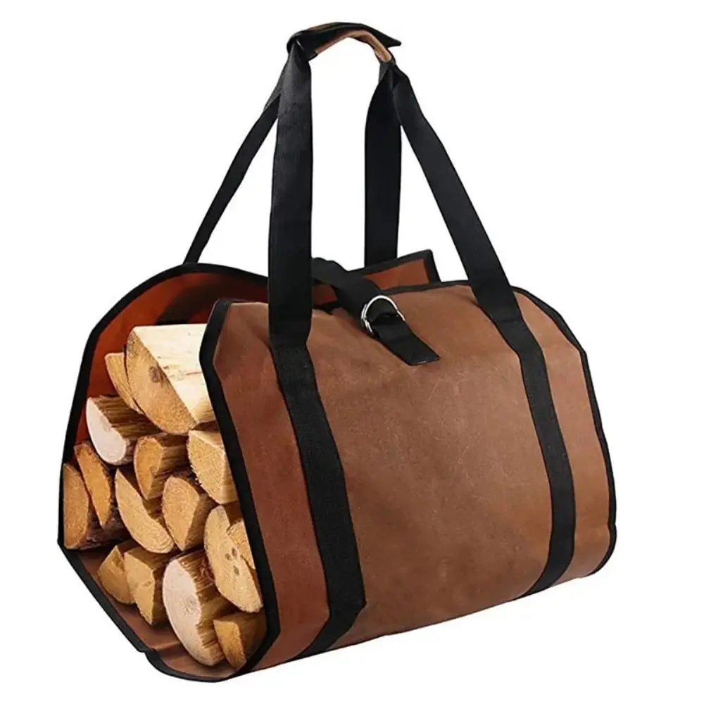 

Sturdy Foldable Firewood Bag Oxford Cloth Large Capacity Fireplace Wood Holder Portable Supersized Logging Tote Bag Yard